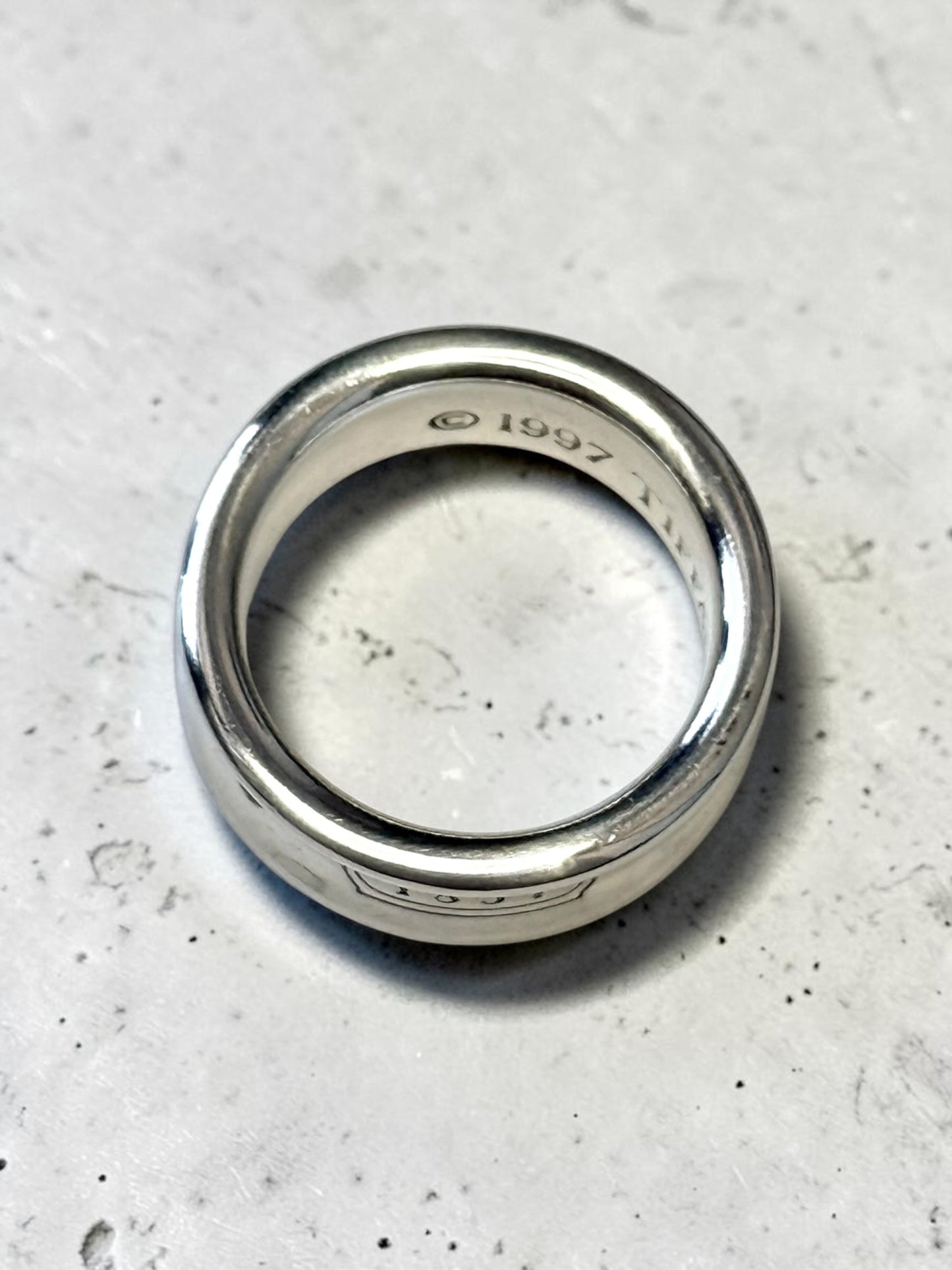 Tiffany & Co Concave Band 1837 Silver 925 Ring Size H 1/2