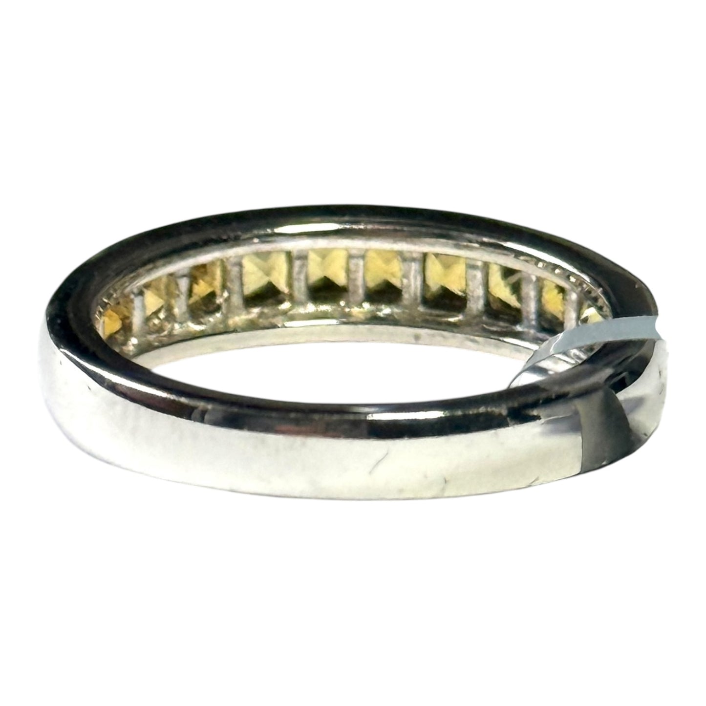 New Citrine Channel Set Silver Ring Size N CSC