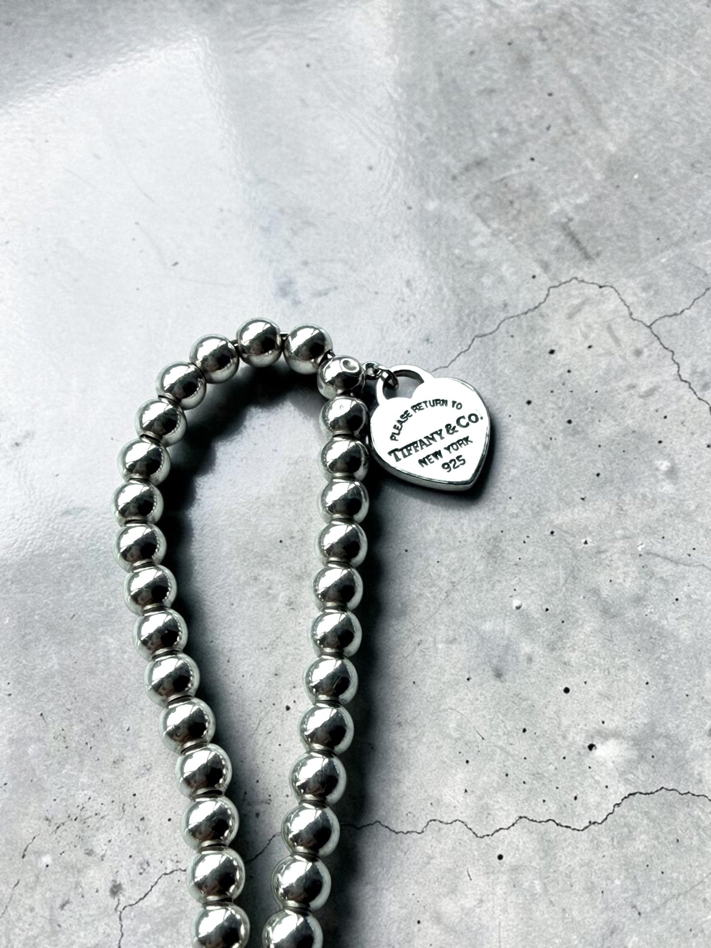 Tiffany & Co Heart Bead Bracelet Return To Tiffany Small 6.5"