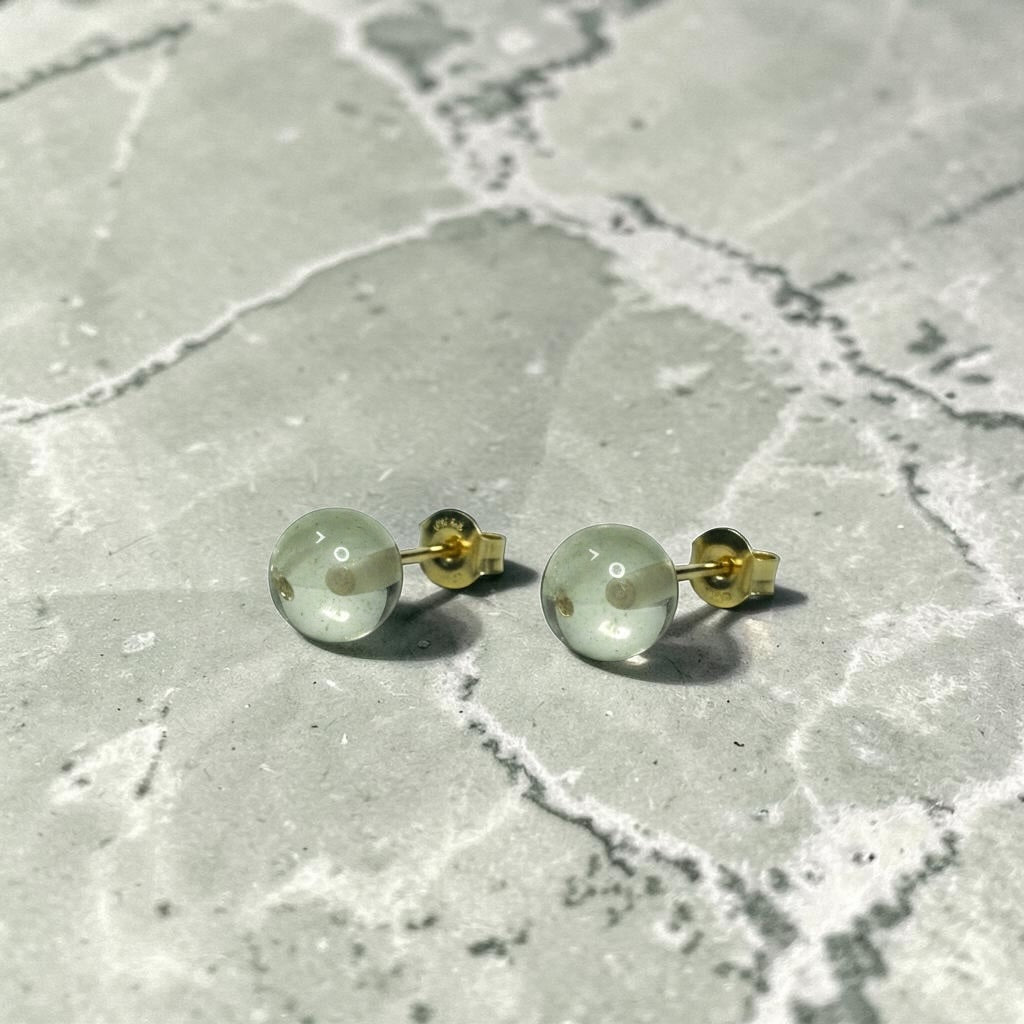Genuine 6mm Rock Crystal 9ct Gold Earring Studs 1 Carats