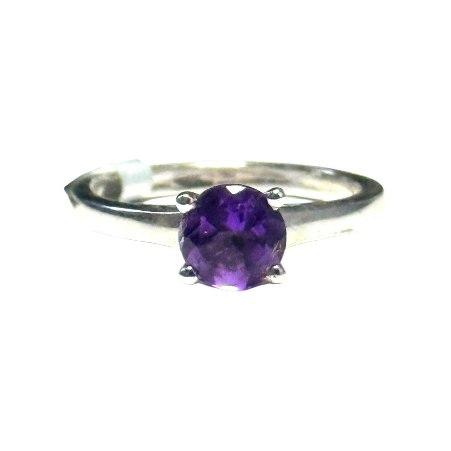New 1.28ct Amethyst Solitaire Silver Ring Size P 1/2 CSC