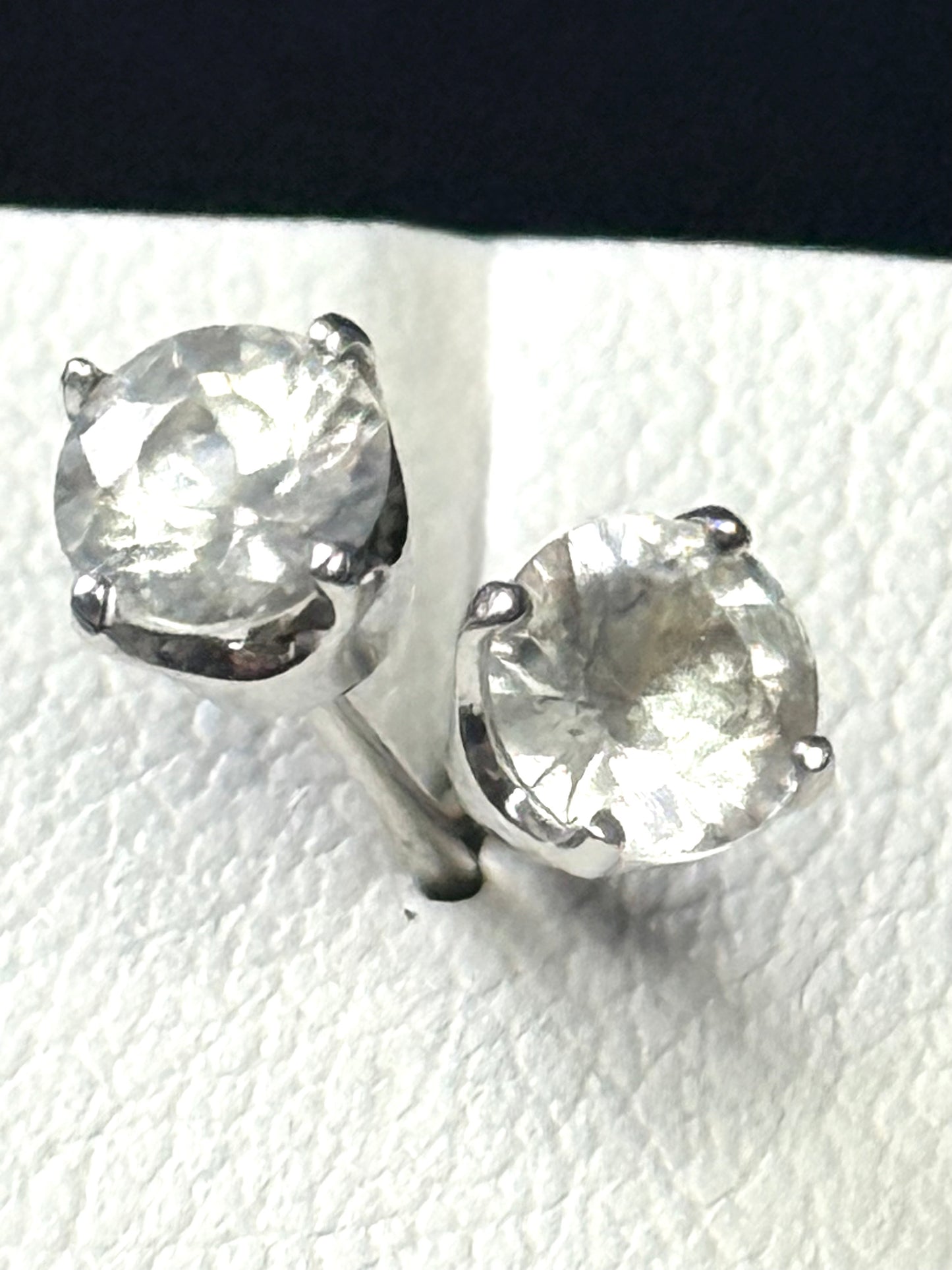 White Gold Rare Himalayan Beryl 0.49ct Round Stud Earrings