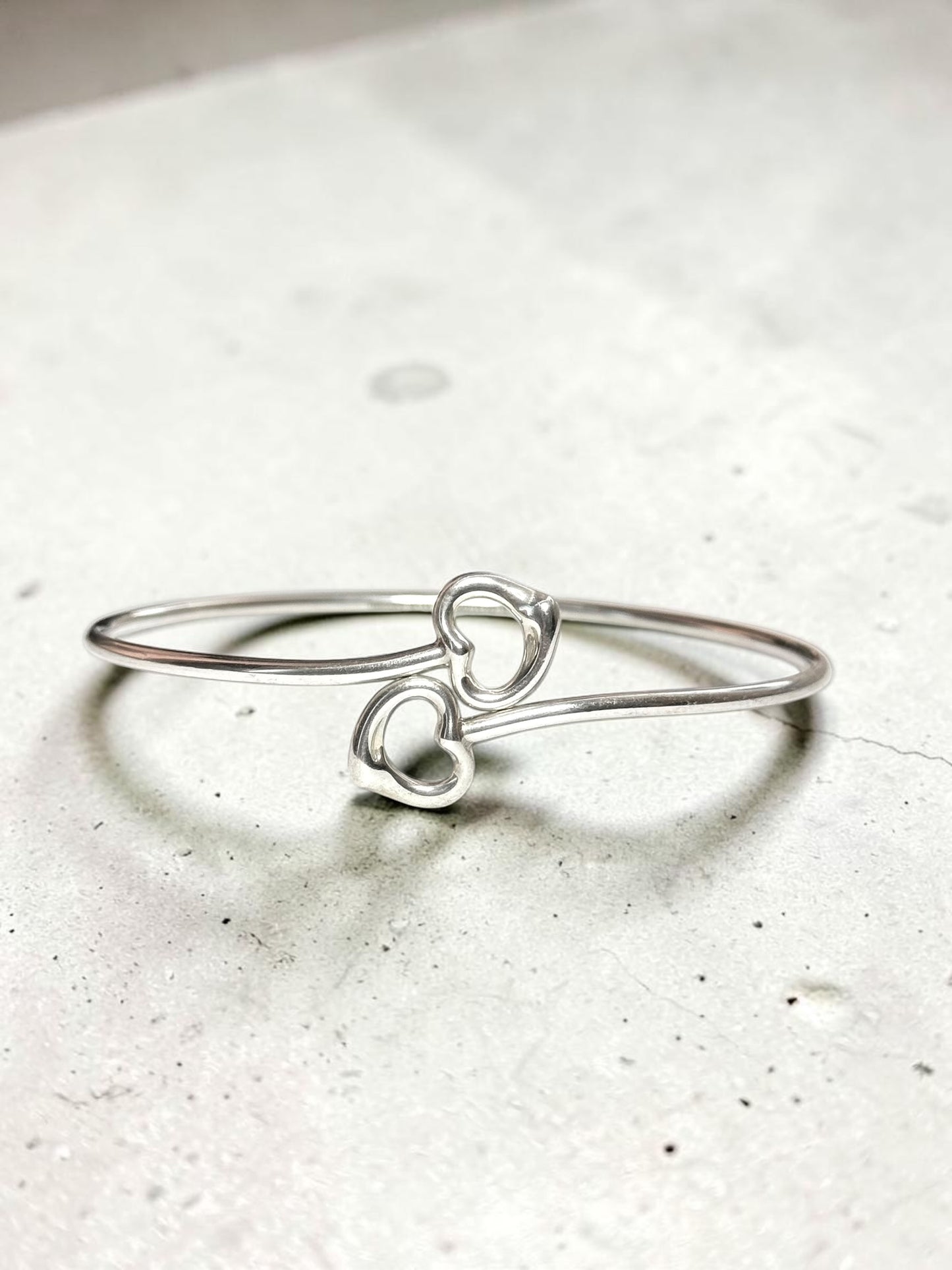 Tiffany & Co Peretti Open Heart Bangle 925 Silver