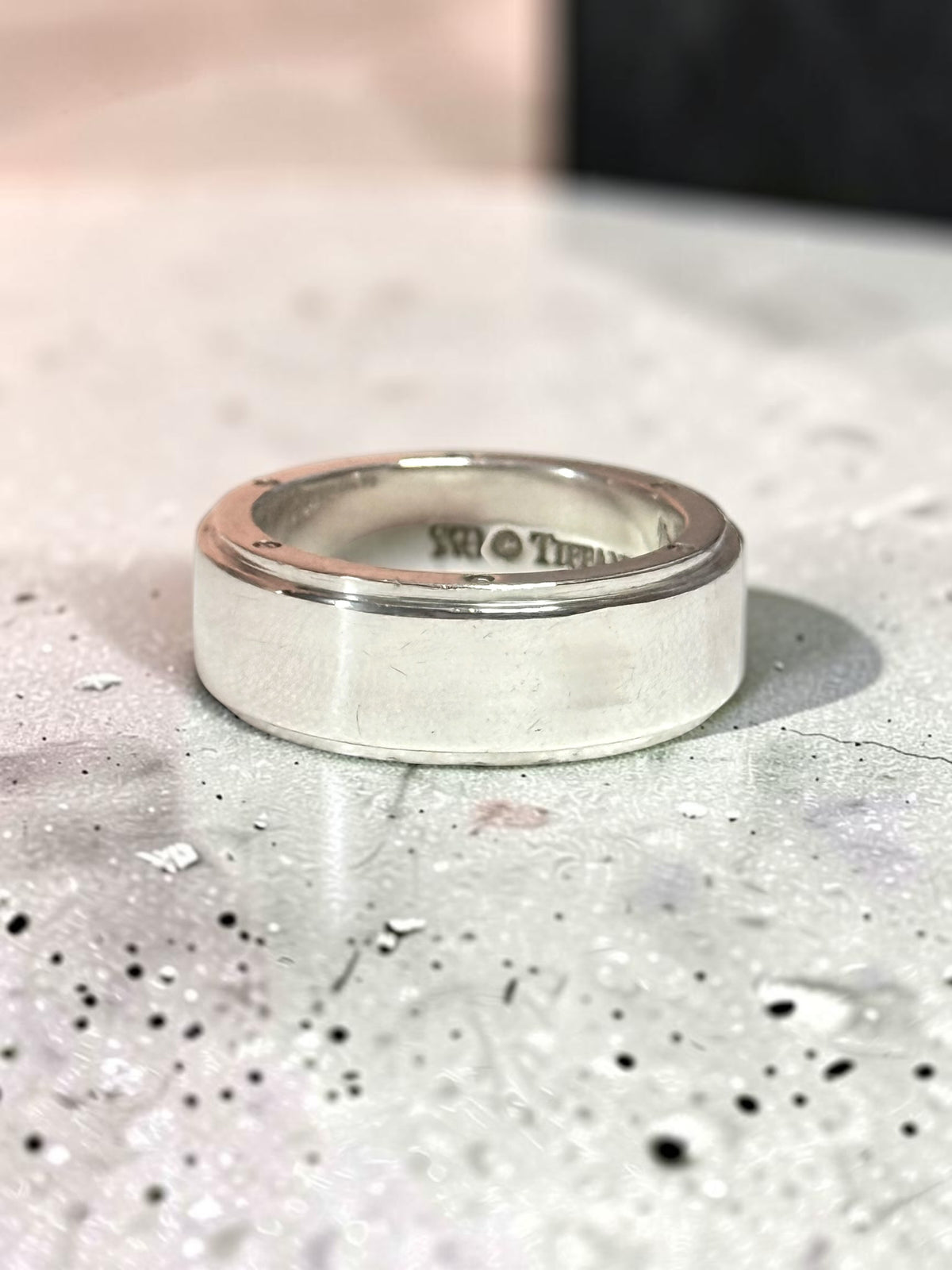 Tiffany & Co Unisex Metropolis Silver Band Ring Size V Hallmarked