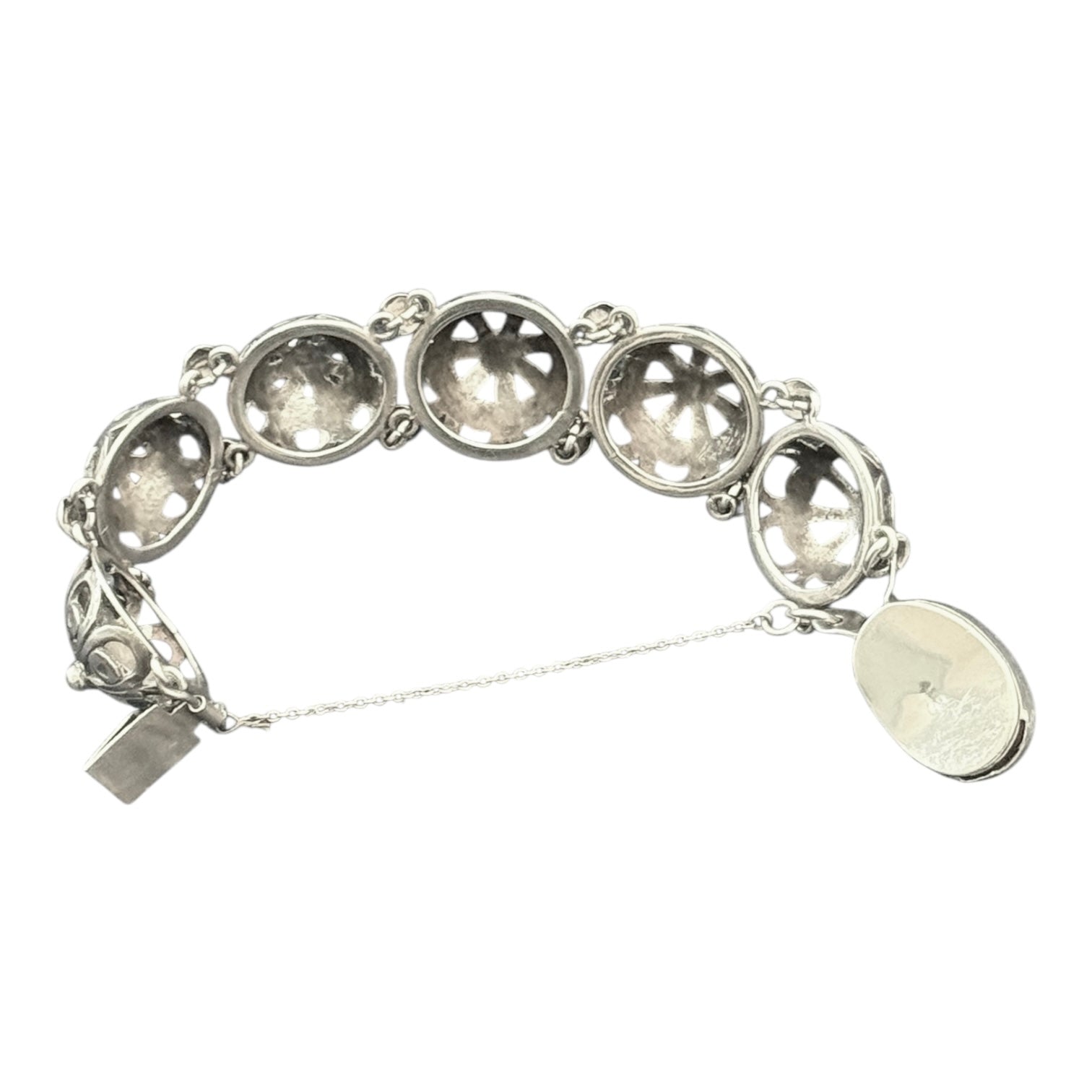 Devine Vintage Silver Mounted Brown Chalcedony & Silver Bracelet