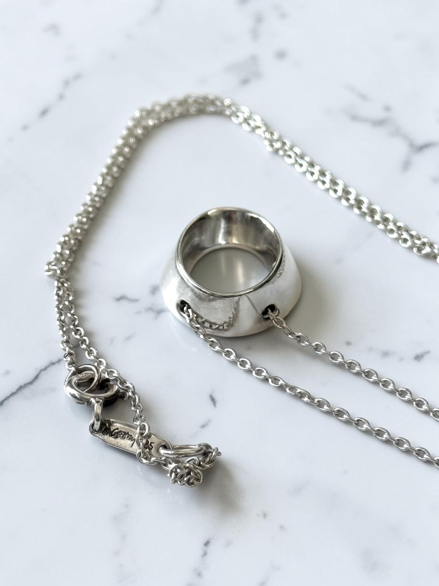 Very Rare Tiffany & Co Frank Gehry Morph Pendant & 20" Necklace 925 Silver
