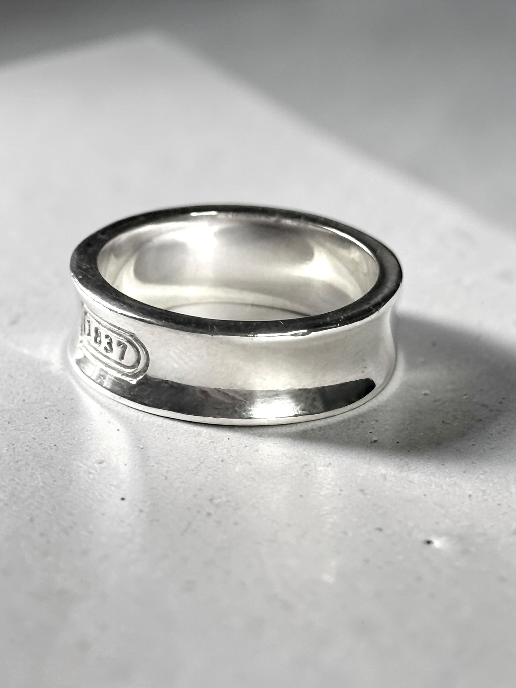 Tiffany & Co Concave Band 1837 Silver 925 Ring Size O 1/2