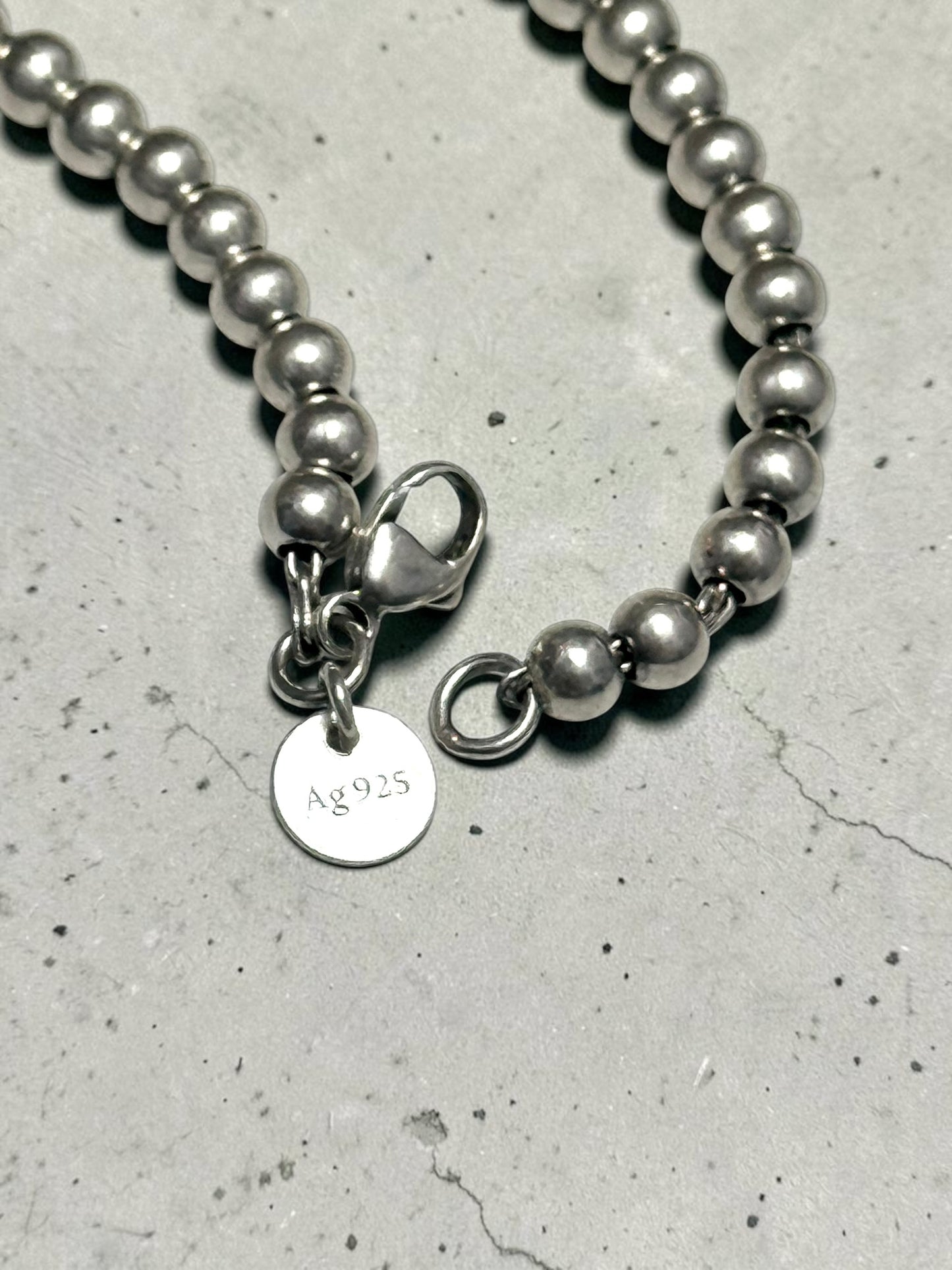 Tiffany & Co Plain Bead Bracelet 925 Silver Small 6.5"