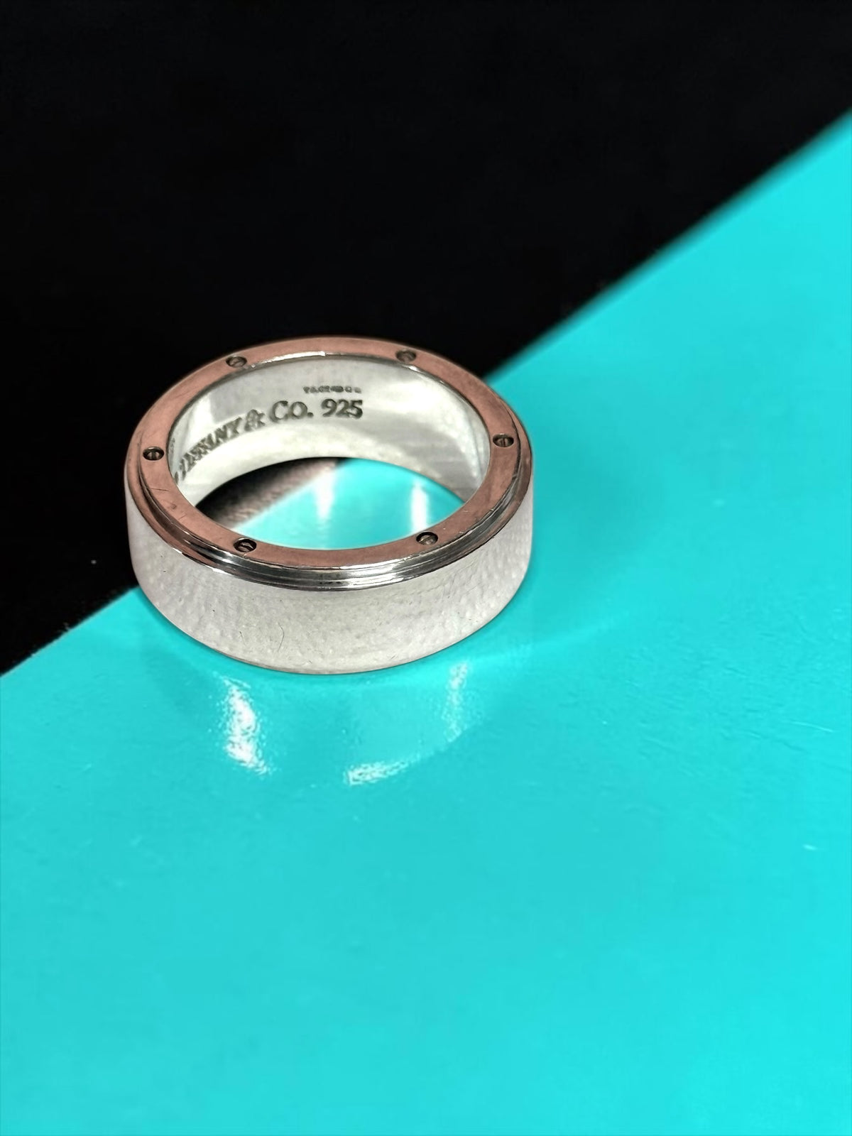 Tiffany & Co Unisex Metropolis Silver Band Ring Size V Hallmarked