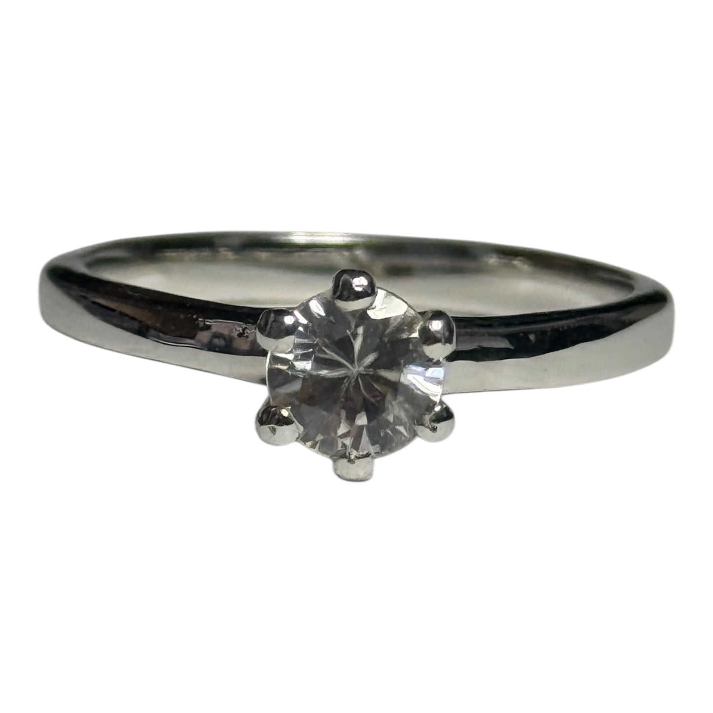 New Stunning White Topaz Solitaire Silver Ring Size P