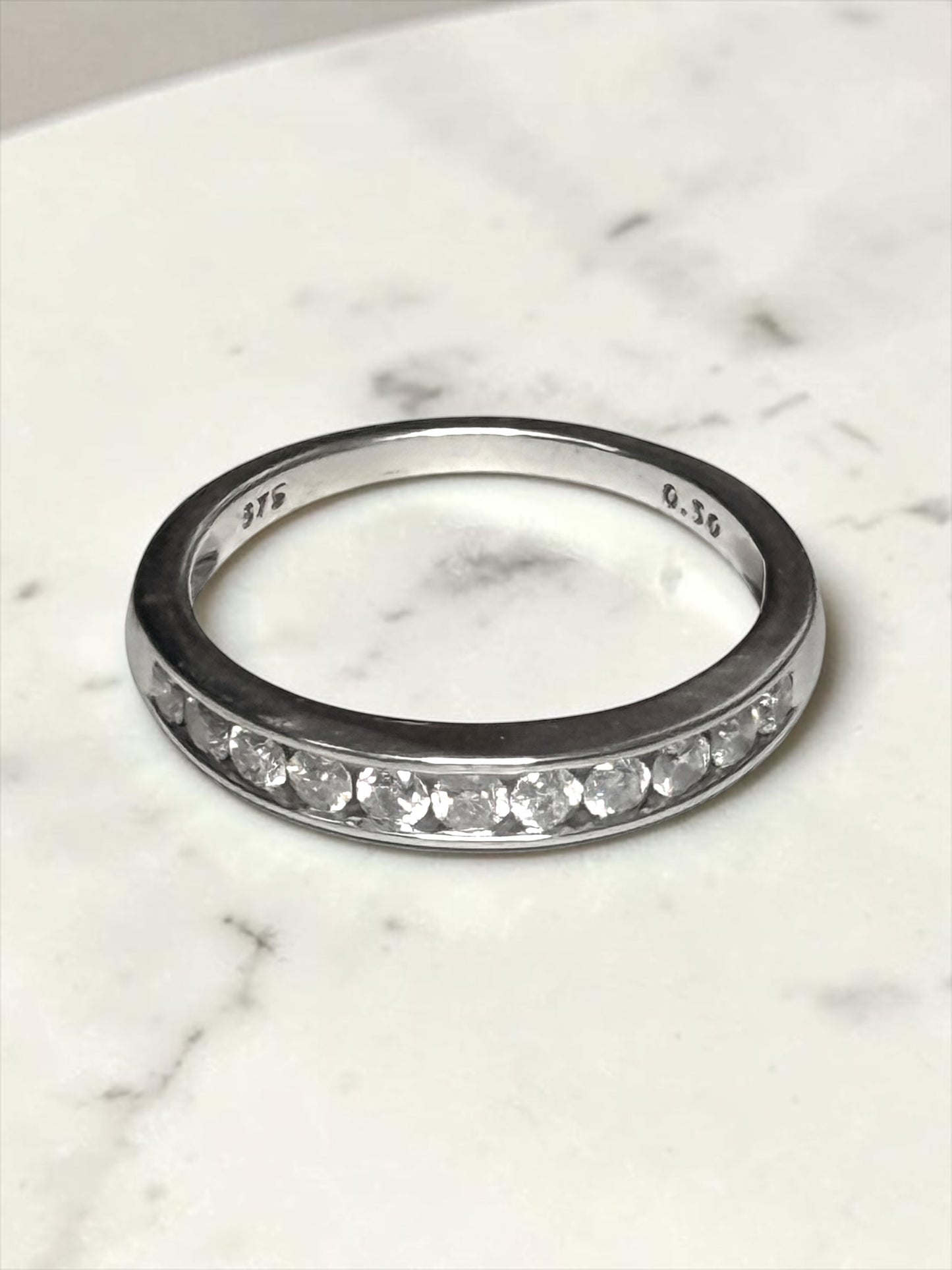 Super Condition 1/2 Carat Diamond White Gold 9K Channel Set Ring