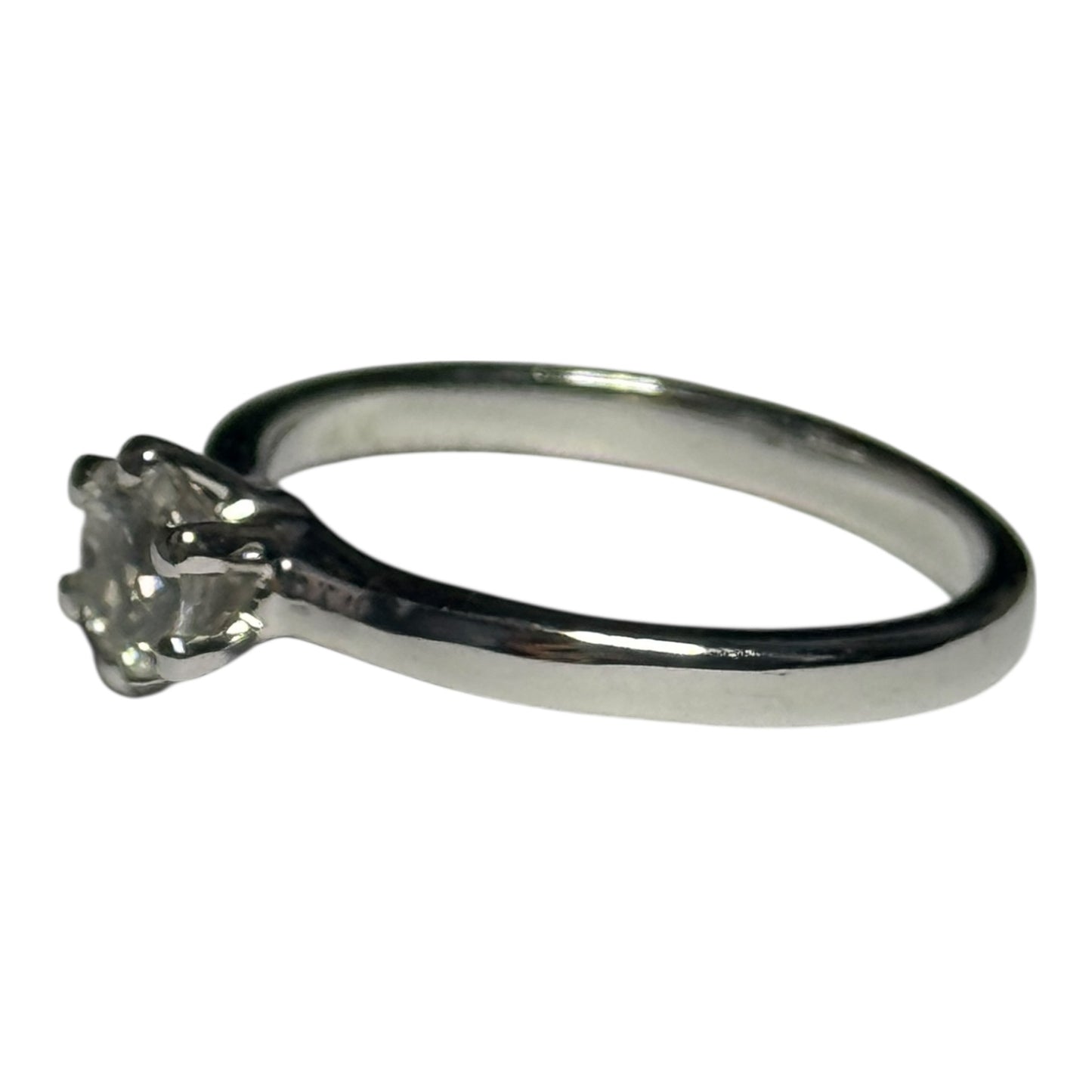 New Stunning White Topaz Solitaire Silver Ring Size P