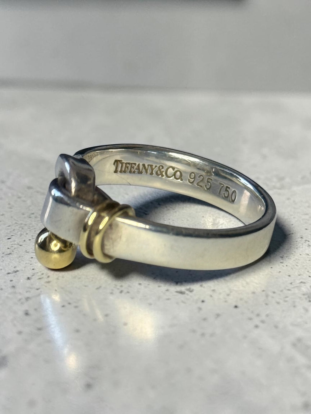 Tiffany & Co 18kt Gold & Silver Hook & Eye Ring