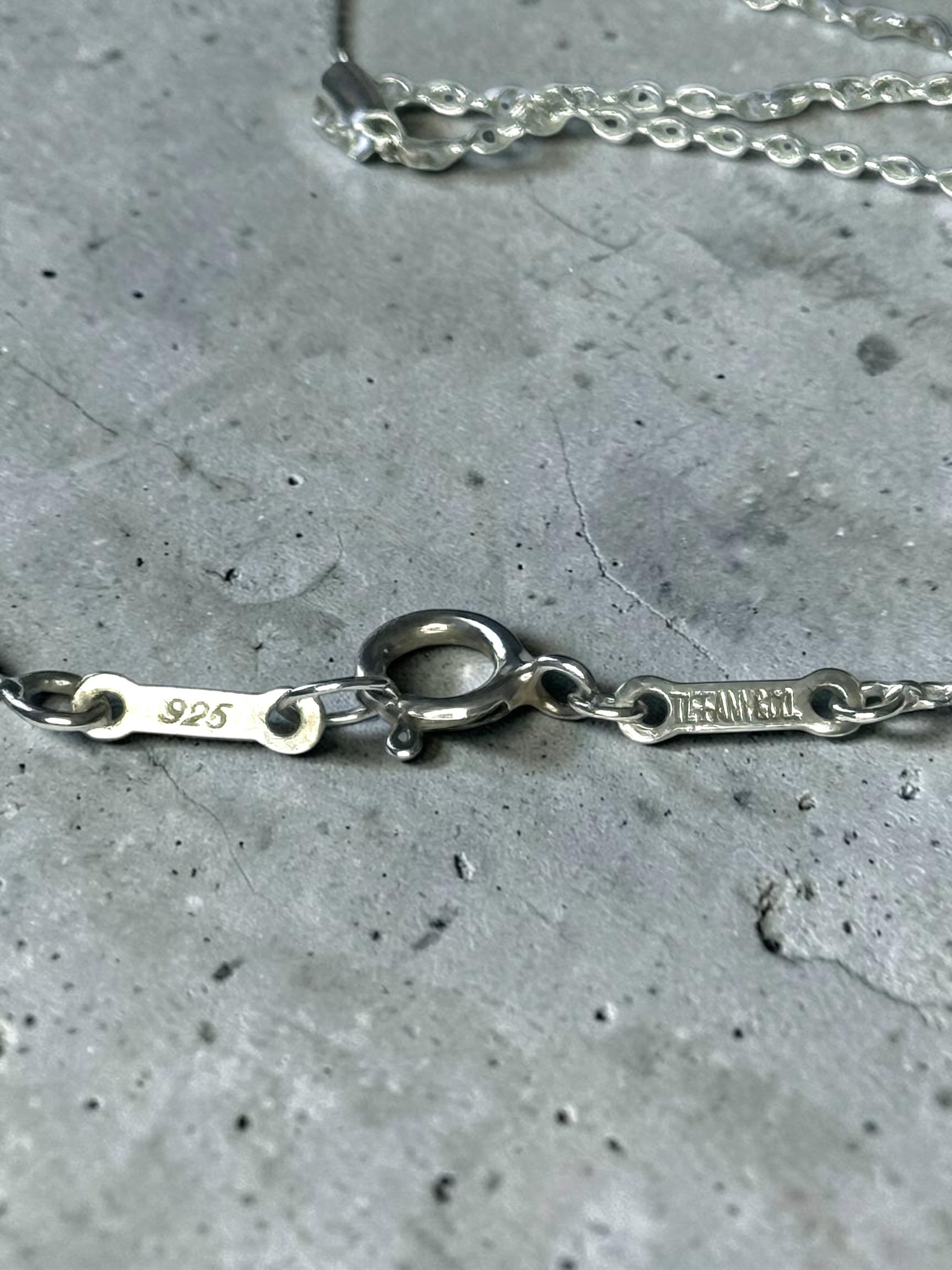 Tiffany & Co Iconic Open Heart Elsa Peretti Silver Pendant & 18" Chain