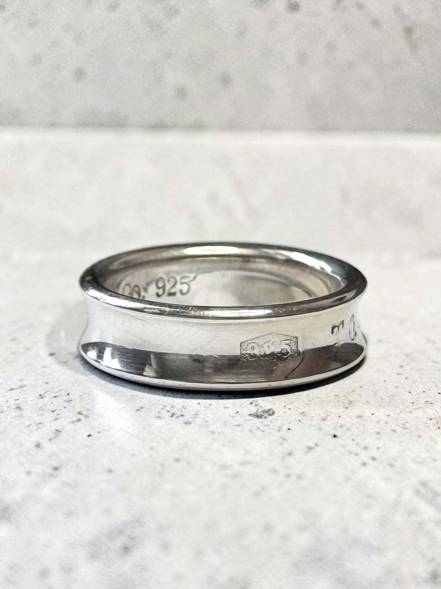 Tiffany & Co Concave Band 1837 Silver 925 Ring Size S 1/2