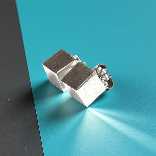 Rare Frank Gehry Tiffany &amp; Co Cube Earrings 925 Silver