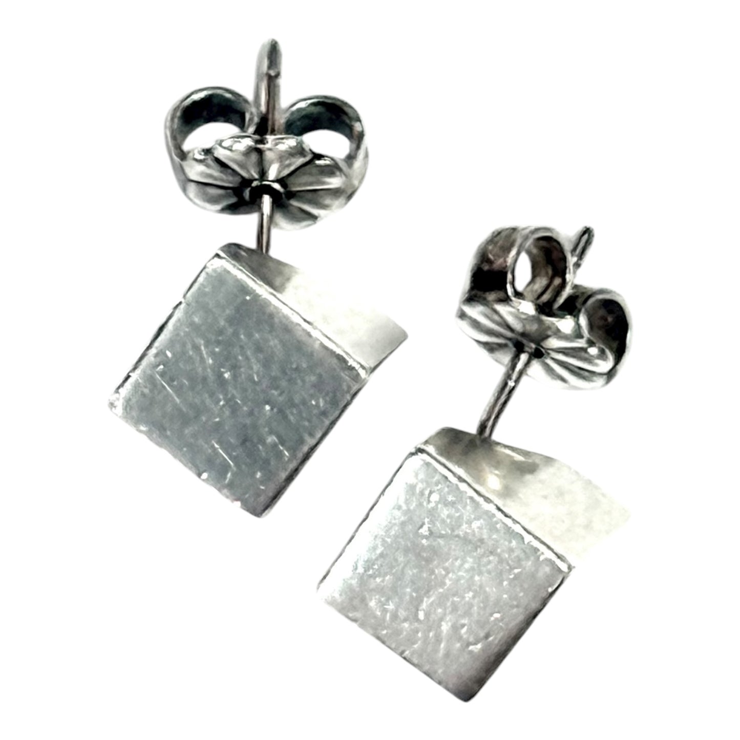 Rare Frank Gehry Tiffany &amp; Co Cube Earrings 925 Silver