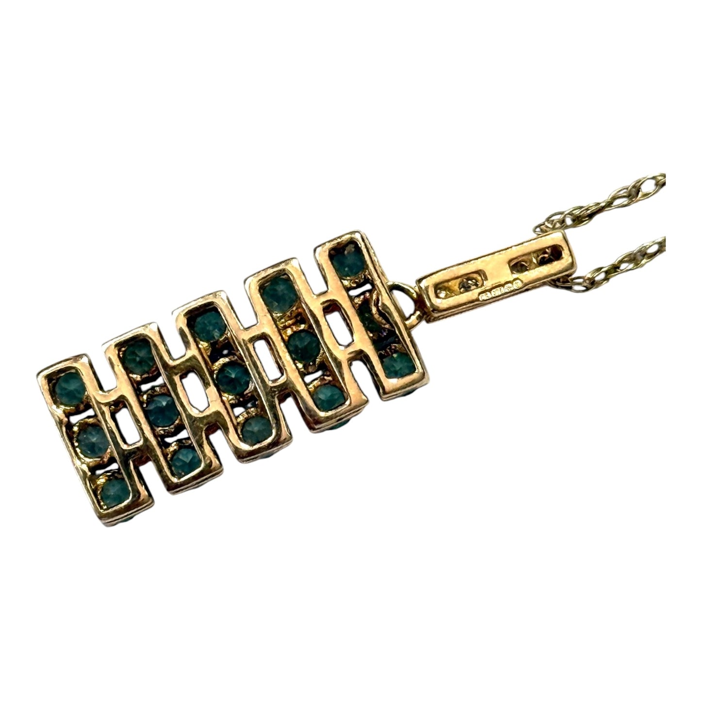 Stunning Aquamarine & Diamond Gold Pendant