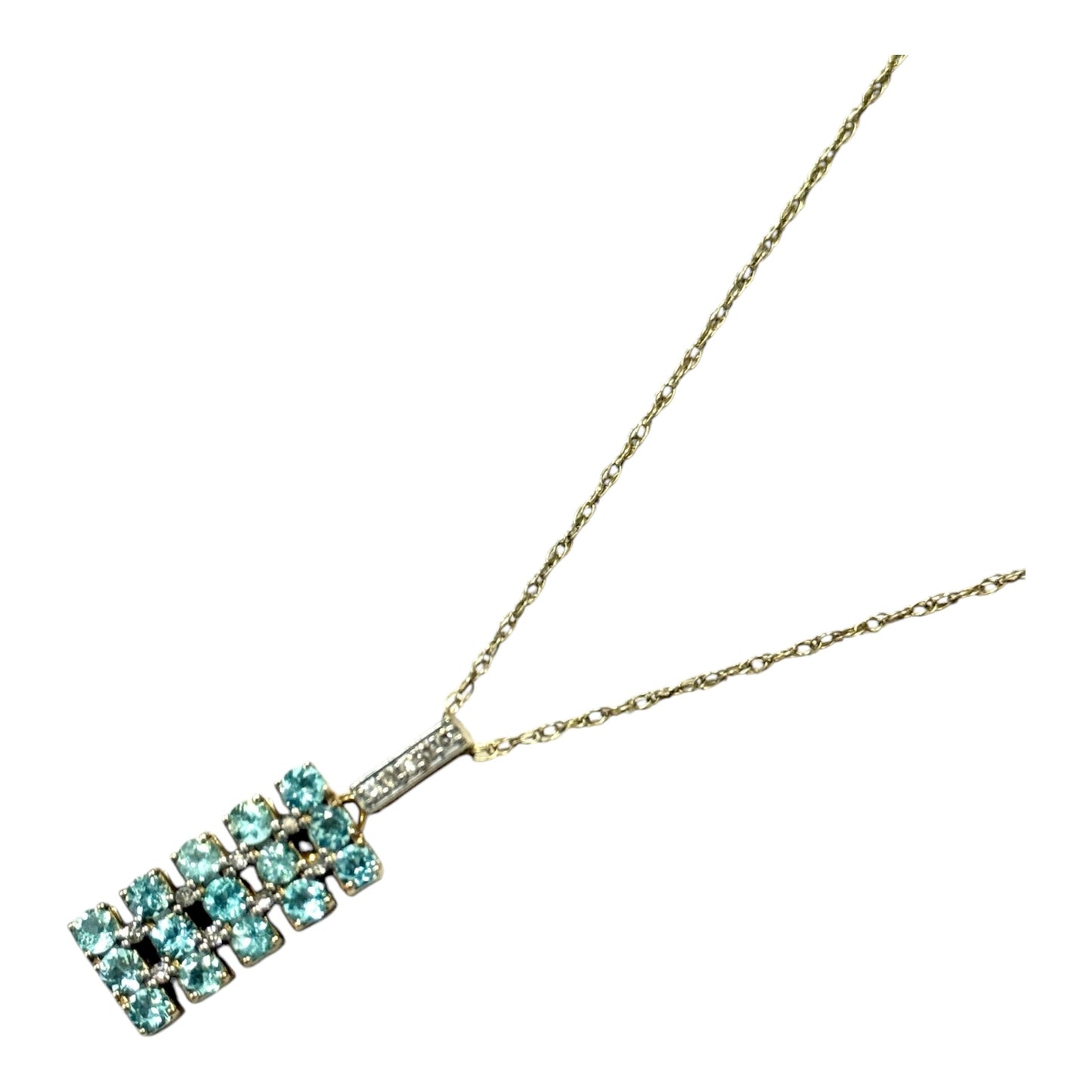 Stunning Aquamarine & Diamond Gold Pendant