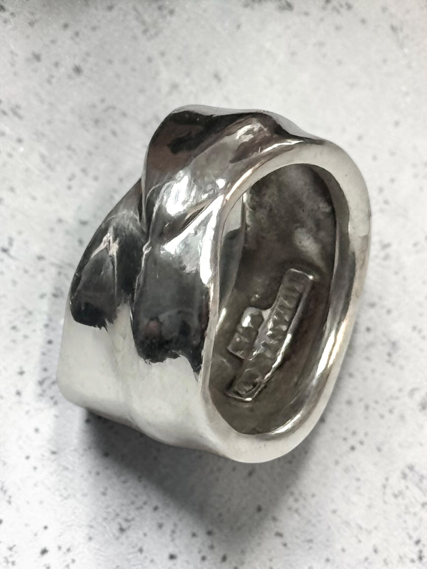 Vintage Tiffany & Co Silver Nature Leaf Ring Size I - 4.5