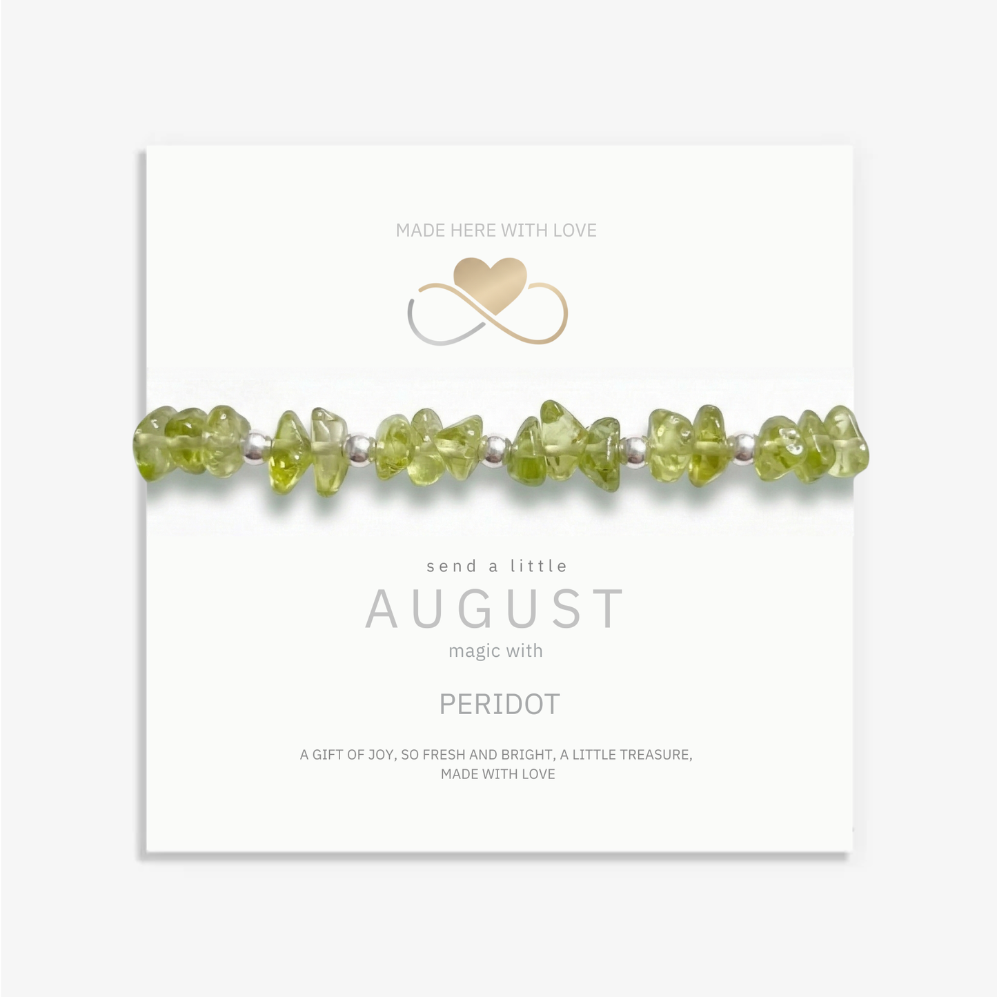 Peridot Crystal Bead Bracelet | August Birthstone Stacking Bracelet