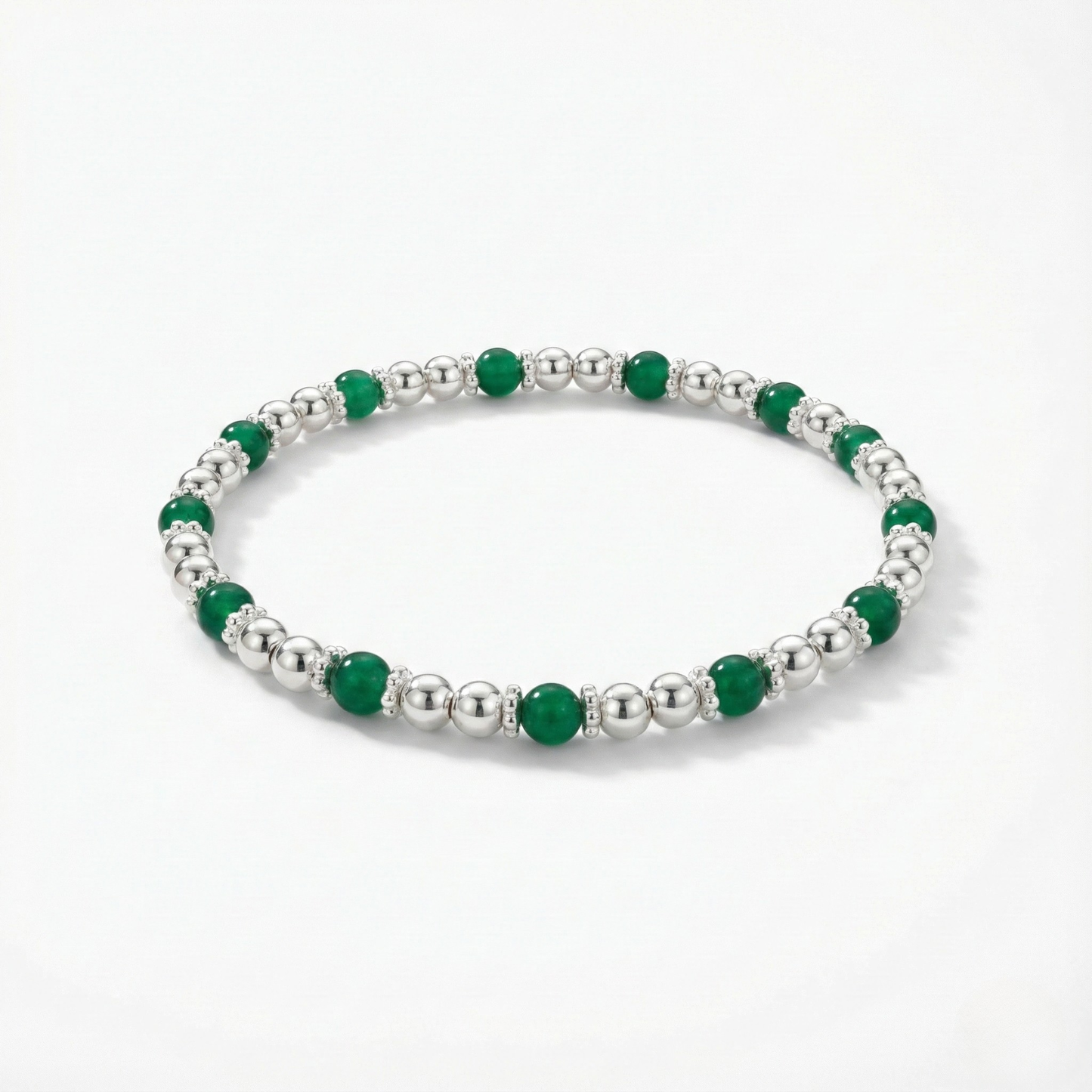 Green Agate Bead Bracelet