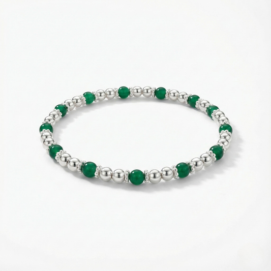Green Agate Bead Bracelet