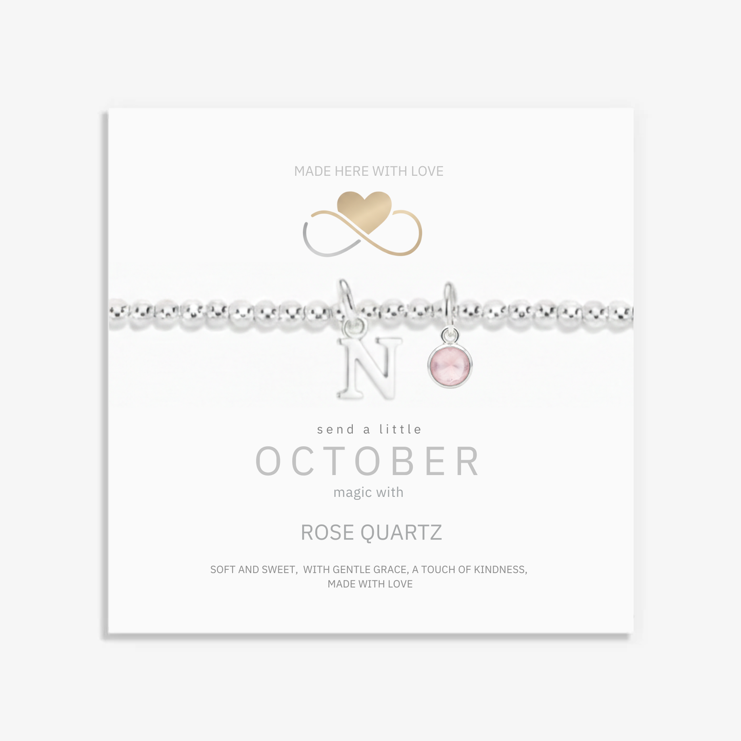 Birthstone & Initial Letter Personalised Charm Bracelet