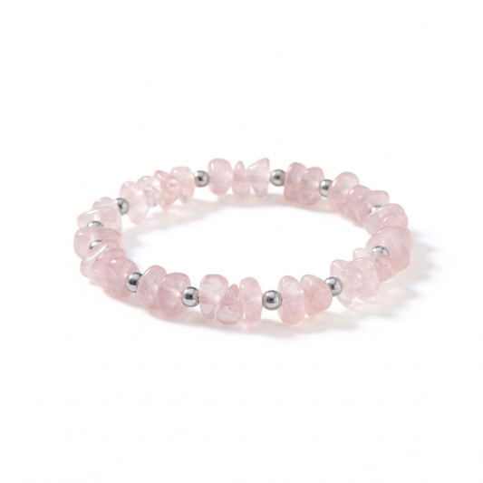 Rose Quartz Crystal Stretch Bead Bracelet