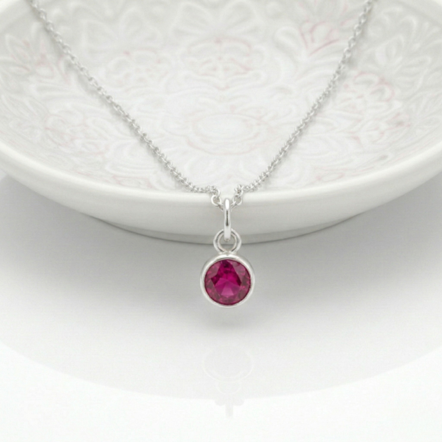 Ruby Birthstone Necklace