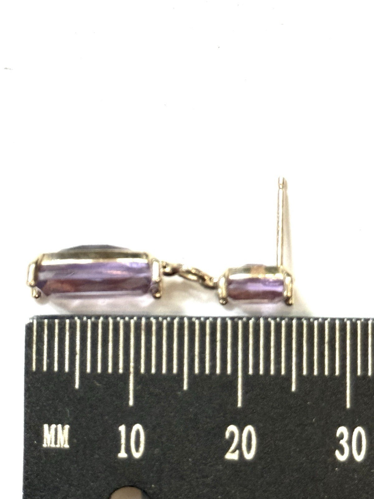 Beautiful Amethyst Articulated Gold Drop Earrings