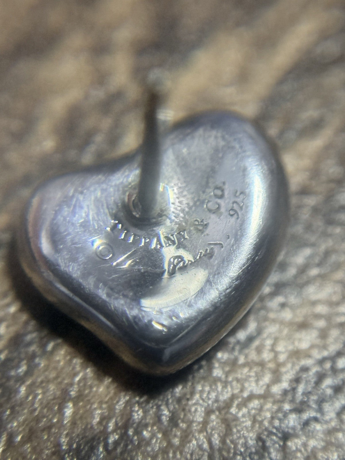 Tiffany & Co Elsa Peretti Full Heart Silver Earrings