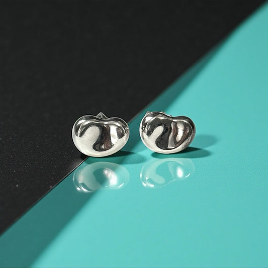 Tiffany & Co Elsa Peretti Bean Earrings 925 Silver