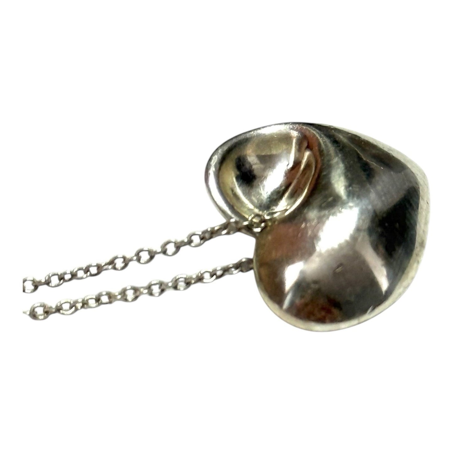 Tiffany and Co Folded Heart Pendant & Chain Authentic