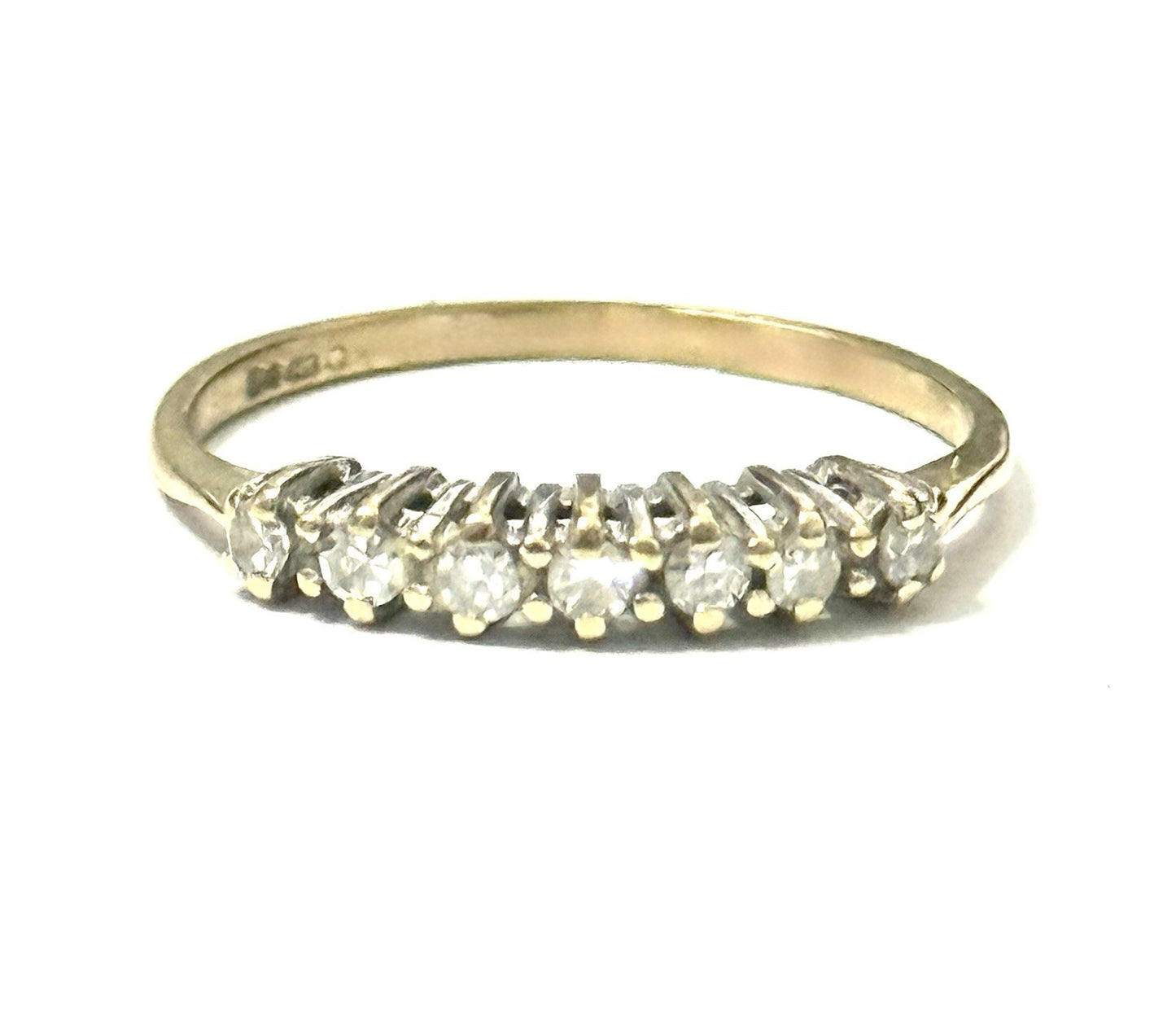 Seven Diamond Gold Stacking Ring