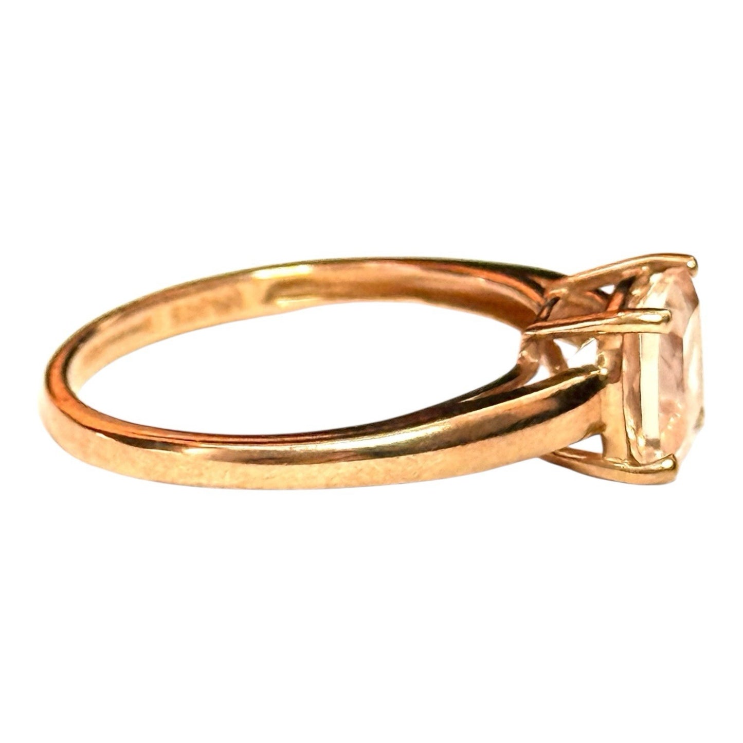 Quality Rose Gold Rose Quartz Solitaire