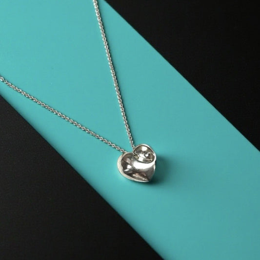 Tiffany and Co Folded Heart Pendant & Chain Authentic