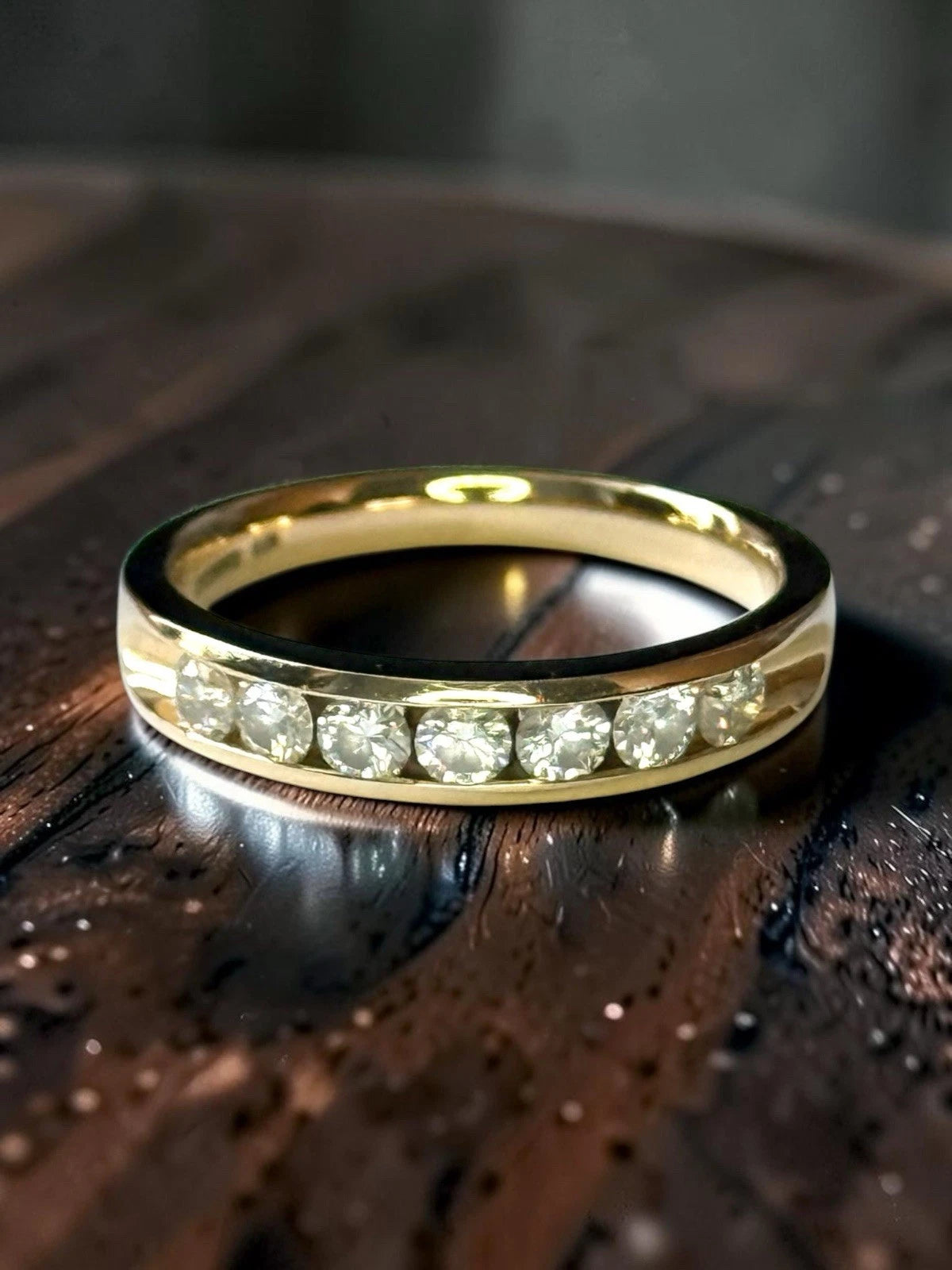 Full IGI Report 0.54ct Leo Natural Diamond Channel Set 18ct Yellow Gold Ring