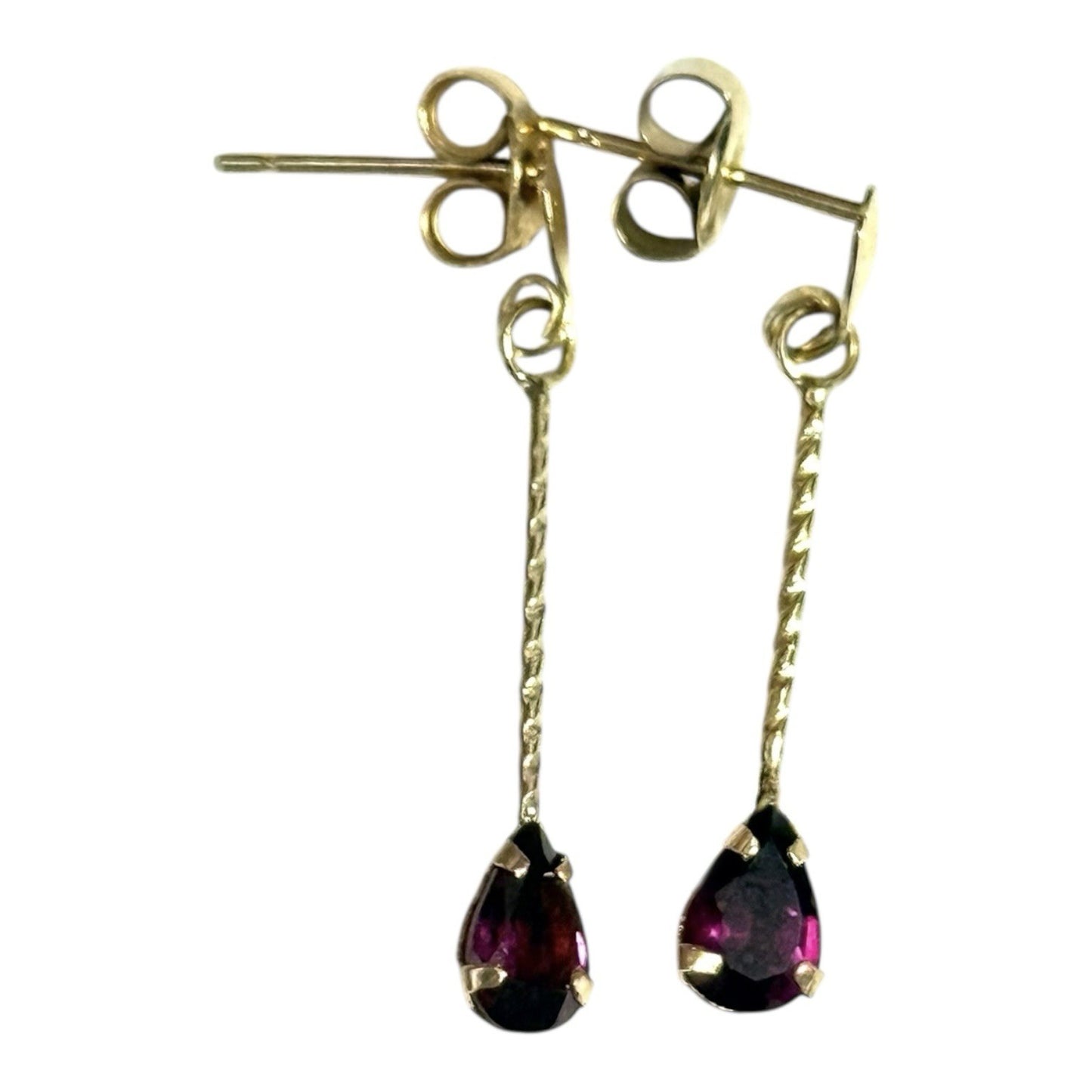 Eye-catching Rhodolite Garnet Gold Drop Earrings