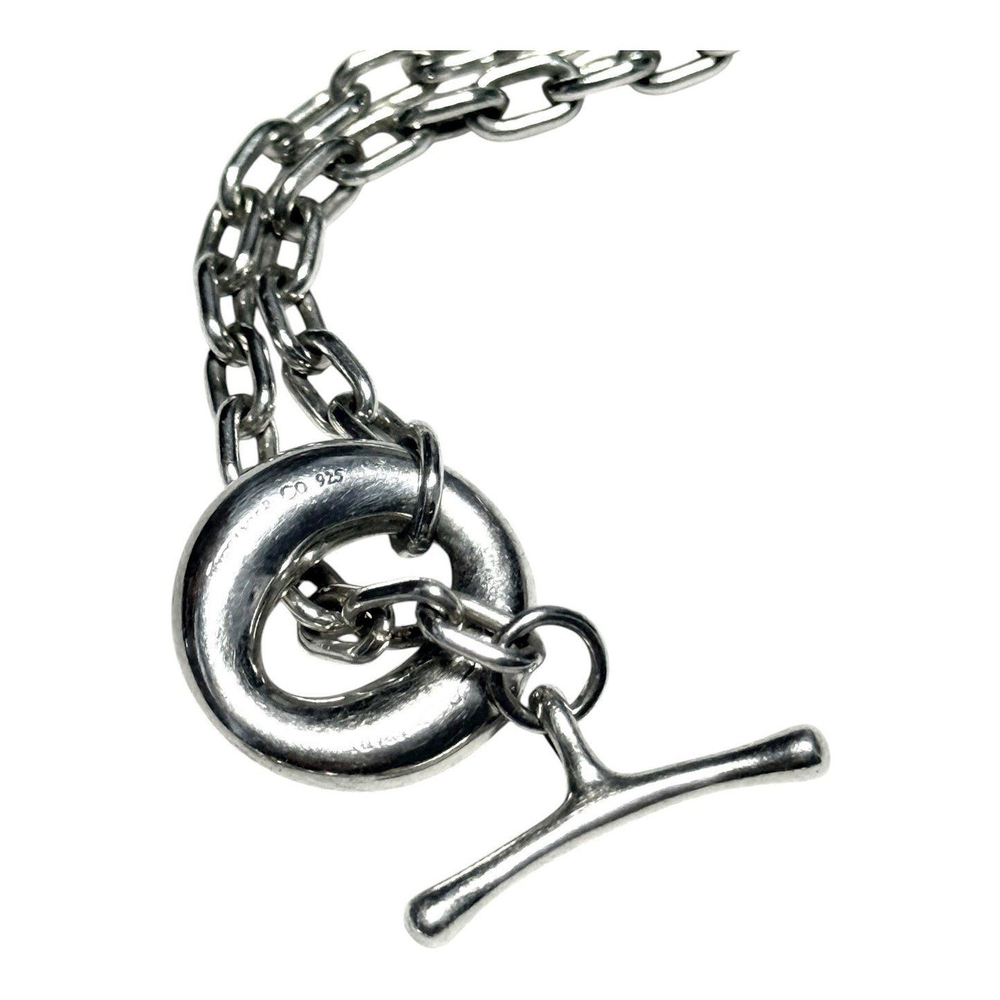 Ultra Rare Tiffany & Co Elsa Peretti Sevillana Toggle Silver 925 Necklace