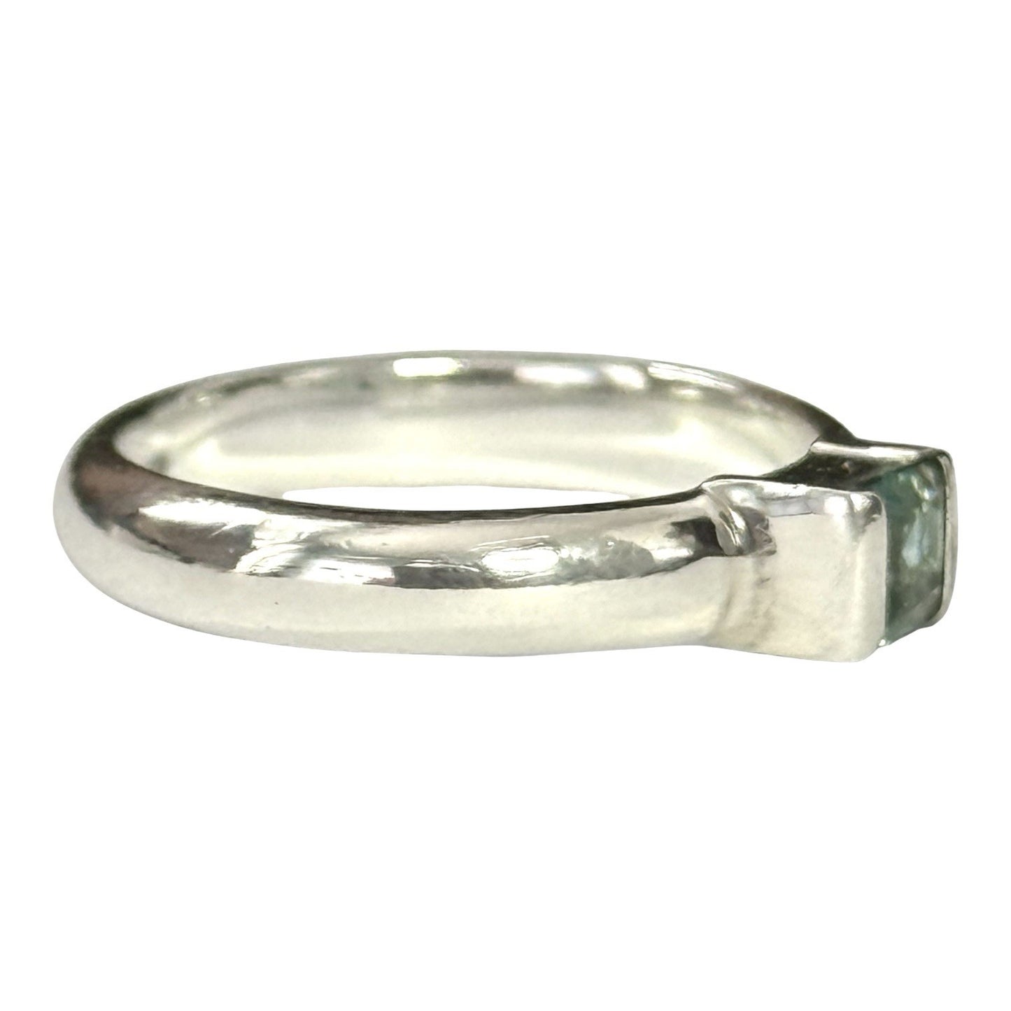 Rare Aquamarine Solitaire Authentic Tiffany & Co 925 Ring
