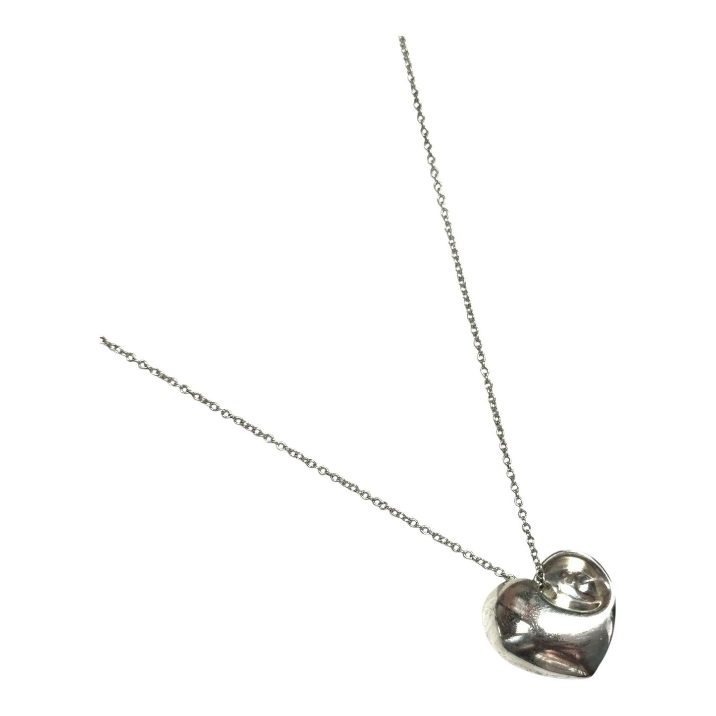 Tiffany and Co Folded Heart Pendant & Chain Authentic