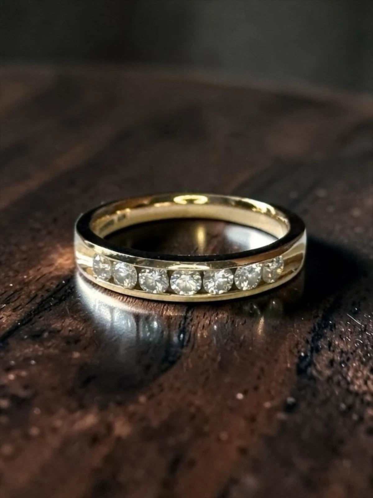 Full IGI Report 0.54ct Leo Natural Diamond Channel Set 18ct Yellow Gold Ring