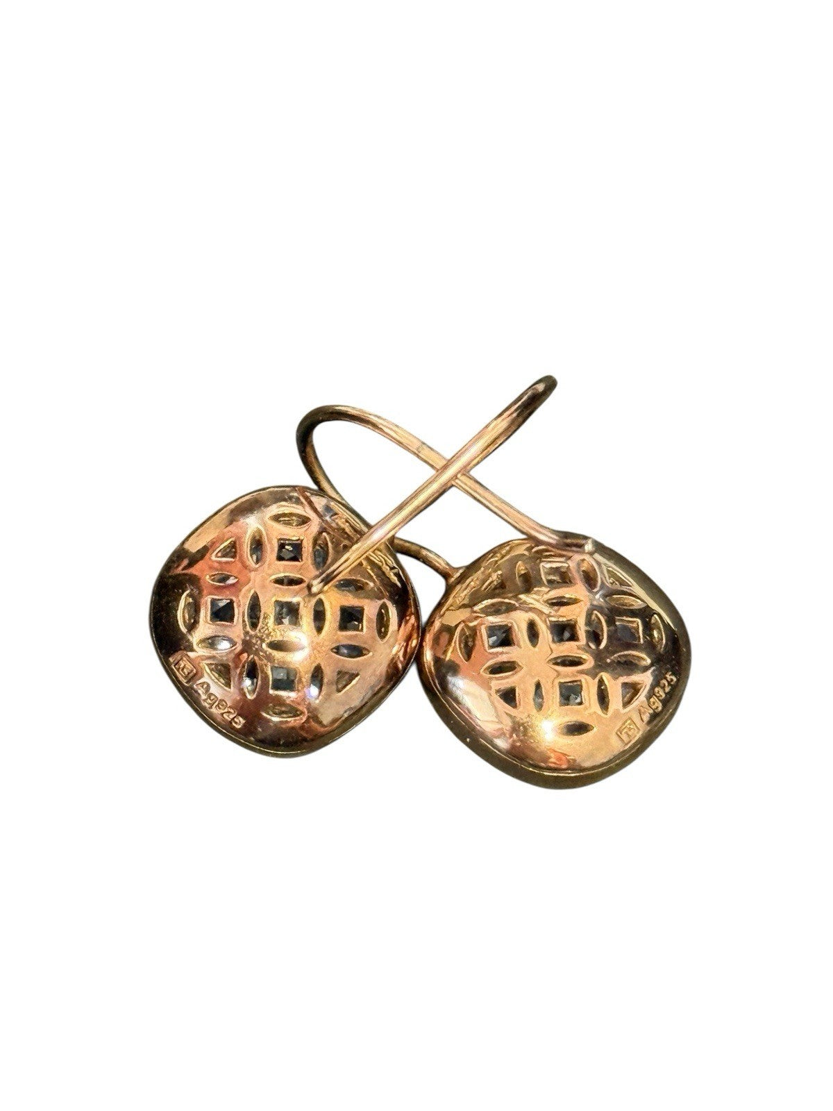 Thomas Sabo 18ct Rose Gold Plated Halo Earrings with Blue Square Stones