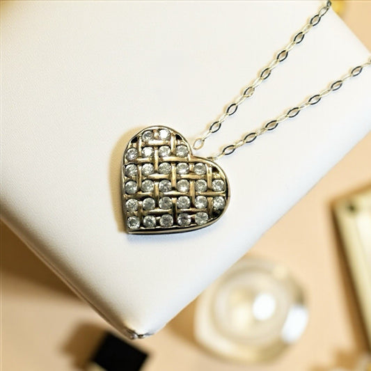 Multi Gem Heart Gold Pendant & Chain