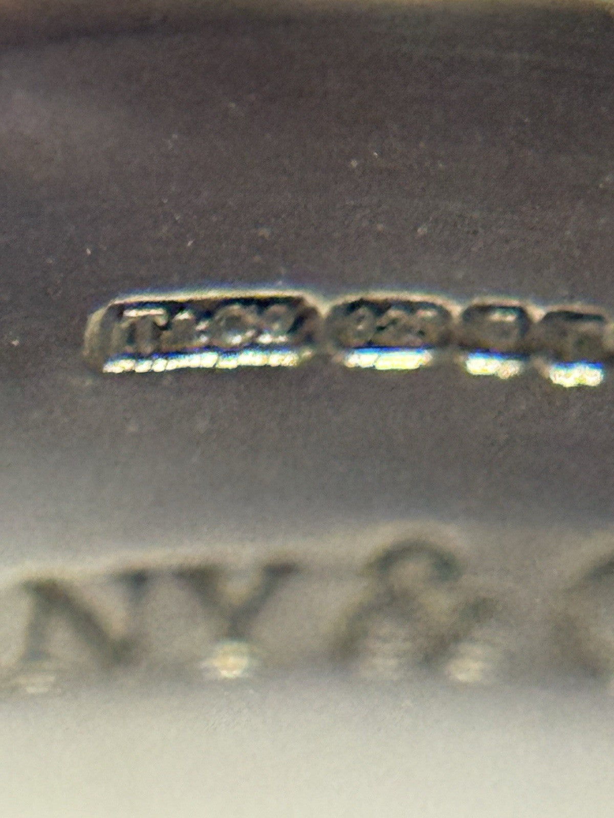 Tiffany & Co Sterling Silver T Cutout Wide Band Ring. Size P Retired