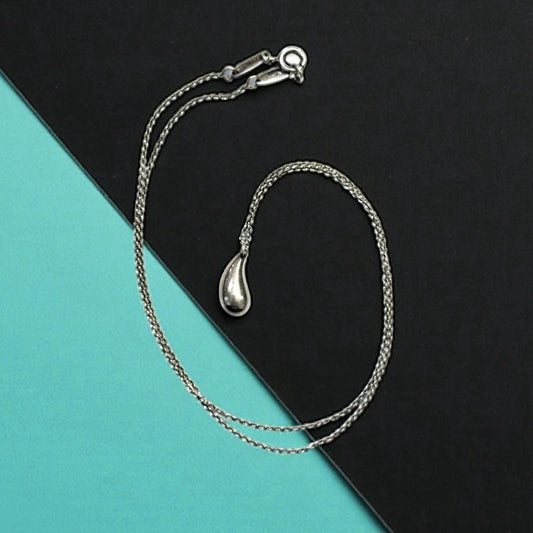 Tiffany & Co. Elsa Peretti Sterling Silver Tear Drop Pendant Necklace