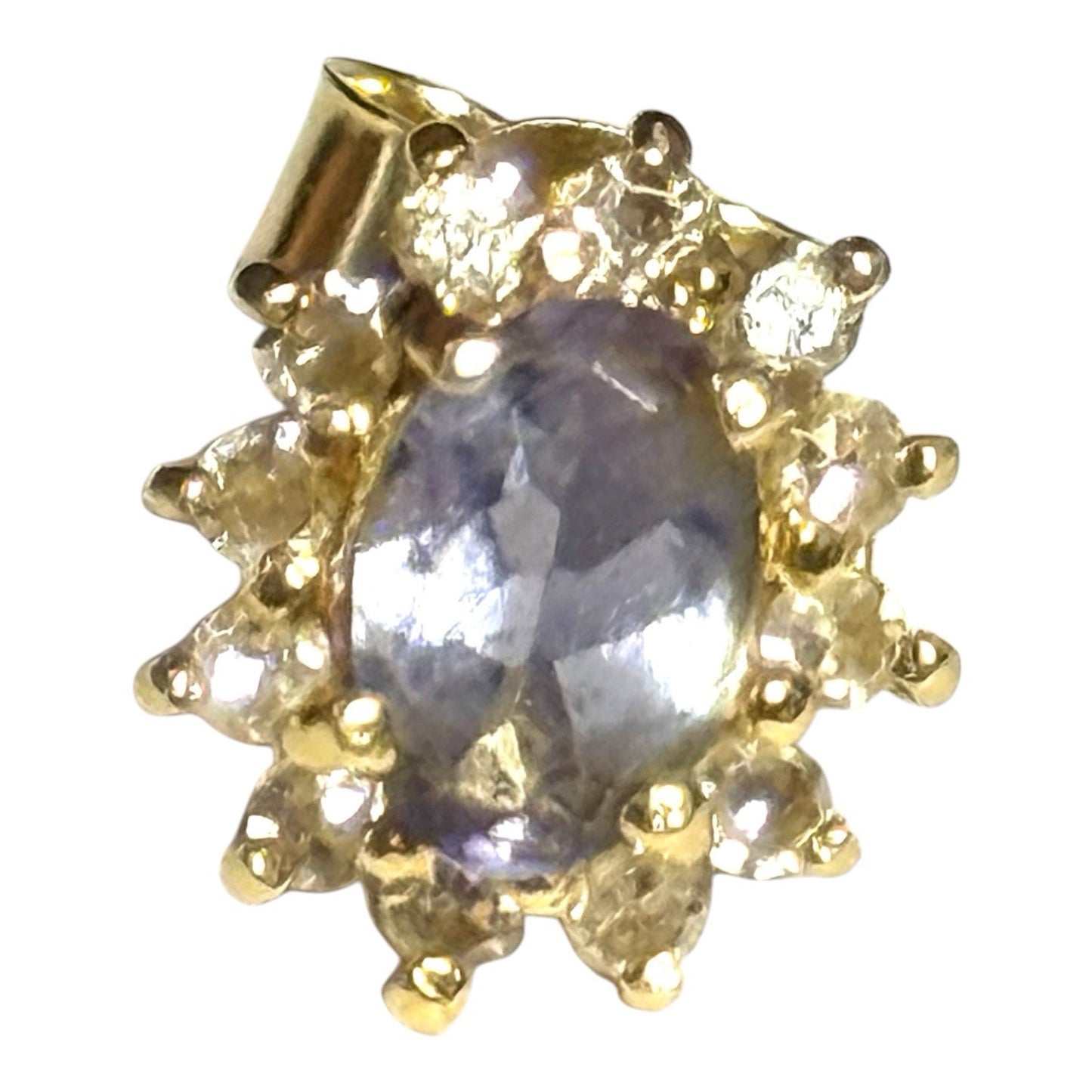 Stunning Tanzanite & Diamond Halo 18ct Gold Earrings