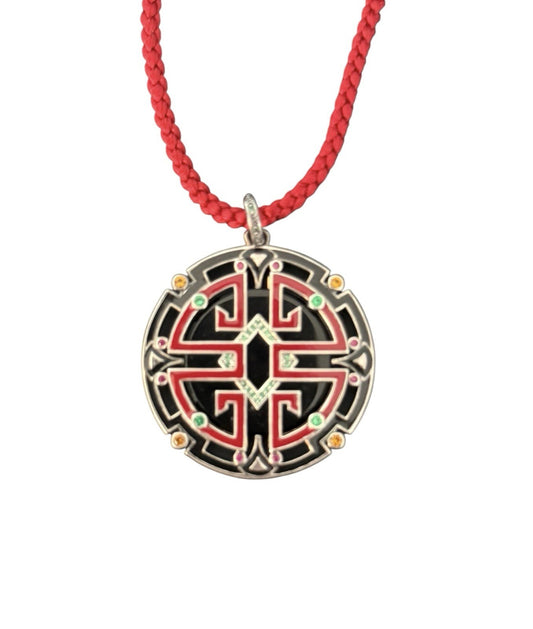 Thomas Sabo Red, Black & 925 Silver Pendant With Adjustable Rope Necklace