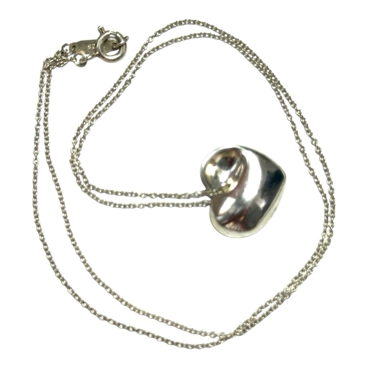 Tiffany and Co Folded Heart Pendant & Chain Authentic